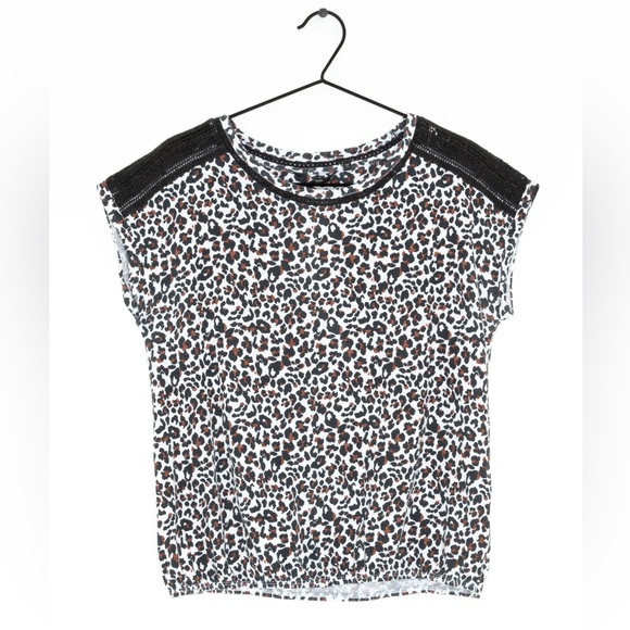 Next dolman short sleeve leopard animal print with embroidered sleeves sz 2XL - Picture 2 of 8